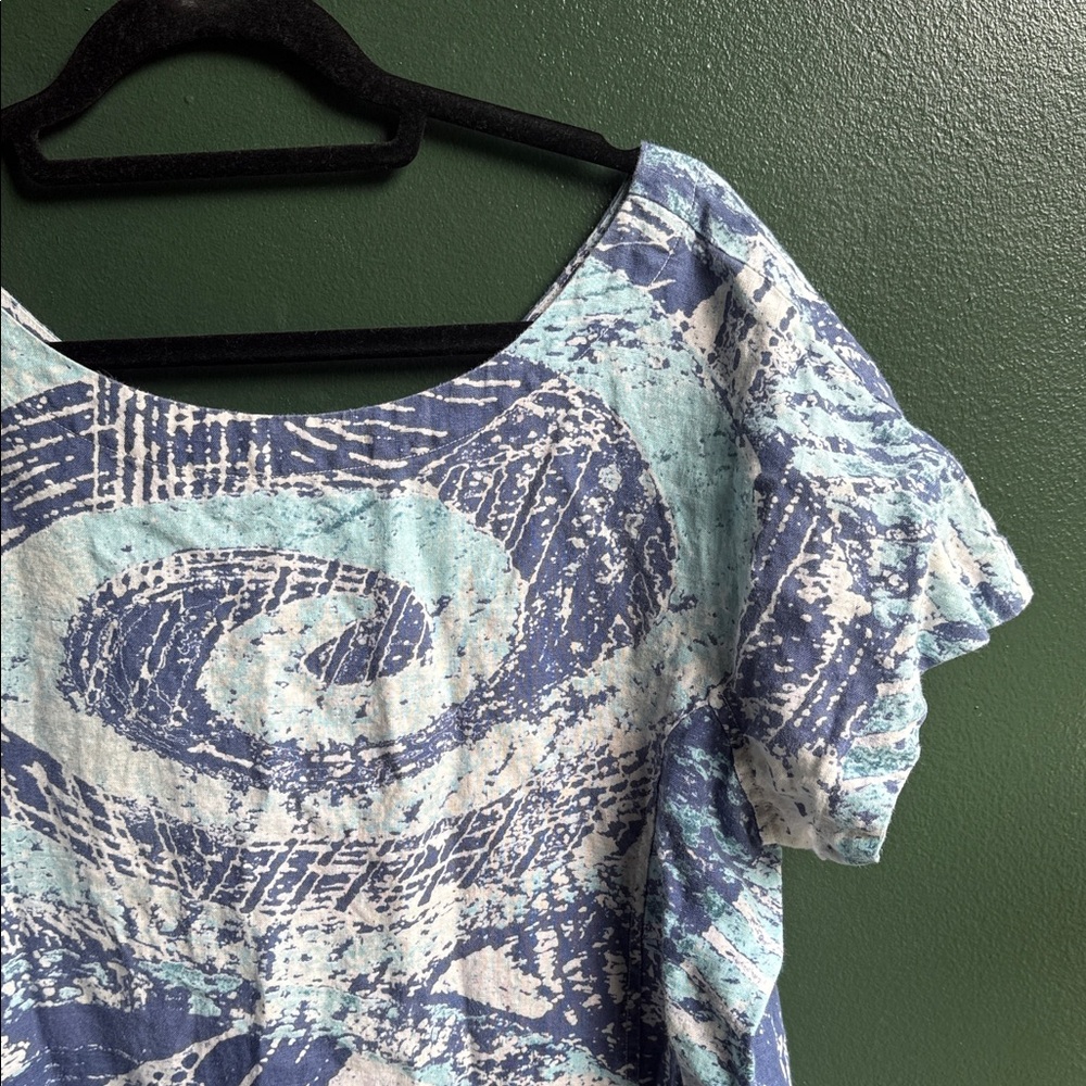 Abstract Blue and White Dress